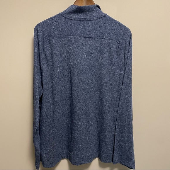 Banana Republic Heathered Indigo Blue 1/4 Zip Quick Dry Long Sleeve Shirt Men XL - Picture 7 of 9